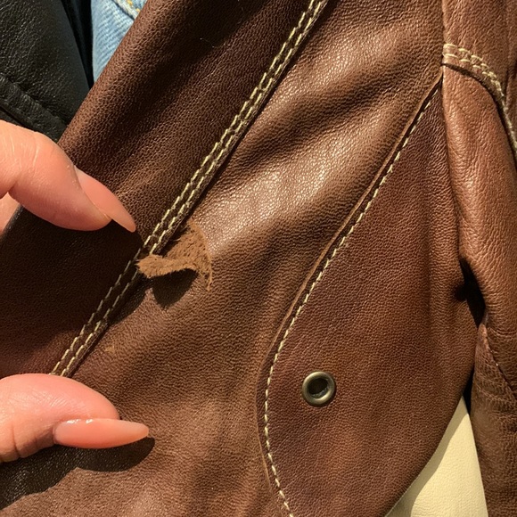 Andrew Marc : Brown Leather Jacket - Picture 12 of 12